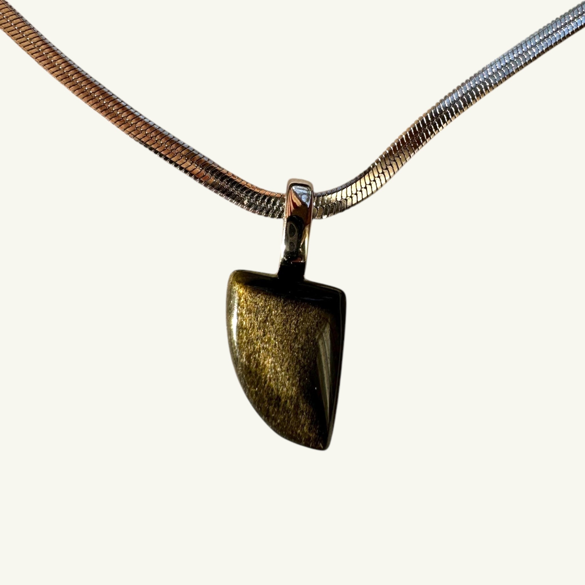Collana ossidiana oro 17x11 mm Sharifa Crystals